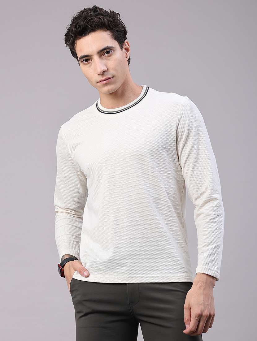 men textured long sleeve regular fit t-shirt - 22457542 -  Standard Image - 2