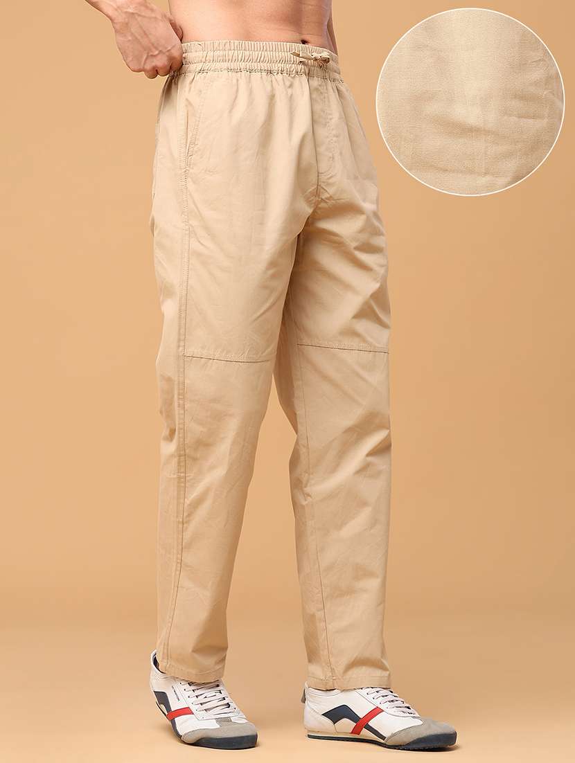 men solid mid rise regular fit trouser - 22457631 -  Standard Image - 2