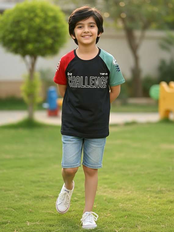 boys black cotton blend t-shirt - 22457659 -  Standard Image - 2