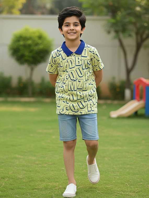 boys yellow cotton blend t-shirt - 22457660 -  Standard Image - 2