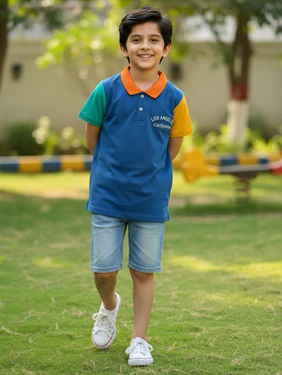 boys blue cotton blend t-shirt - 22457662 -  Standard Image - 2