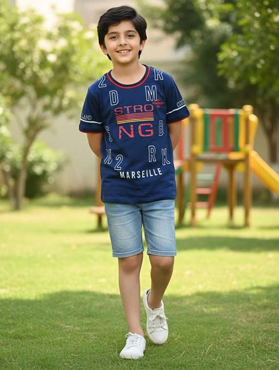 boys blue cotton blend t-shirt - 22457665 -  Standard Image - 2