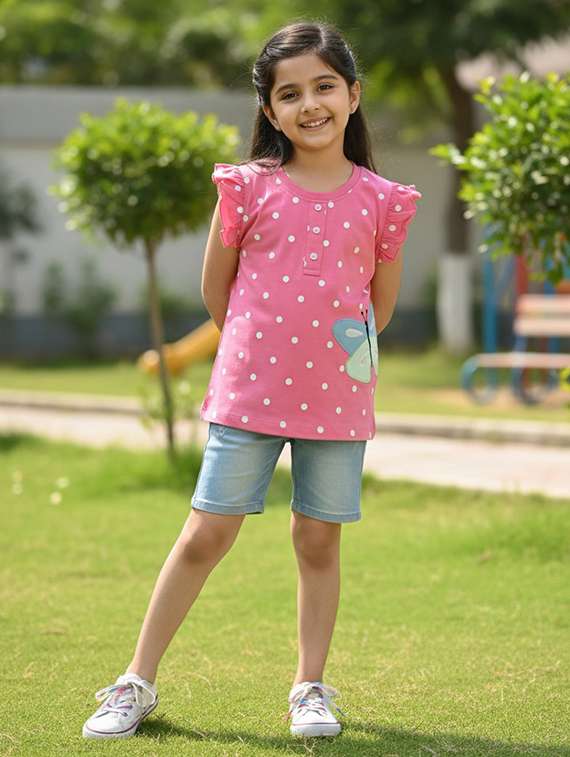 girls pink cotton top - 22457668 -  Standard Image - 2