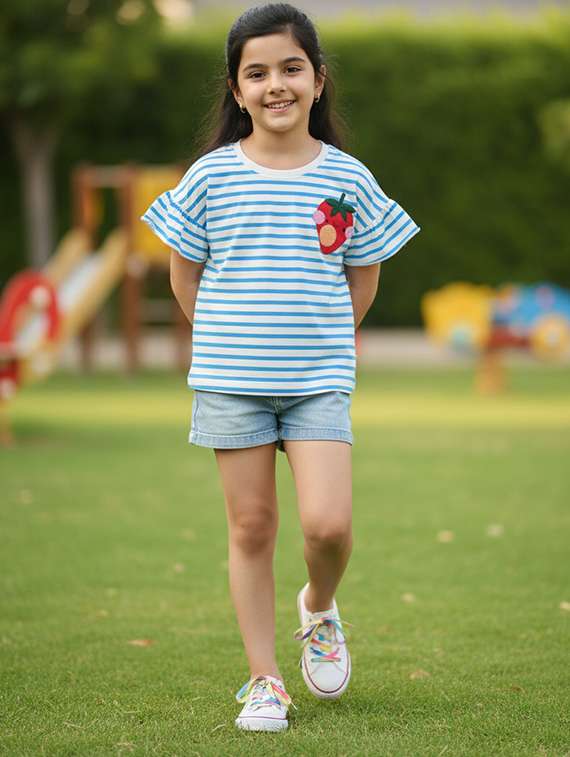 girls white cotton tops top - 22457672 -  Standard Image - 2