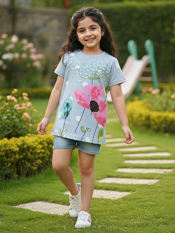 girls blue cotton top - 22457674 -  Standard Image - 2