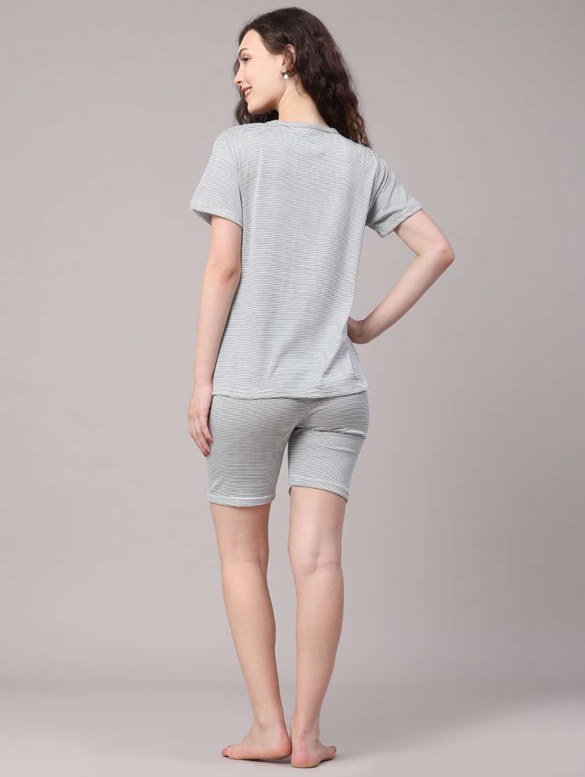 women printed round neck top and short set - 22457775 -  Standard Image - 2