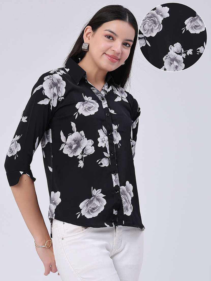 women printed collared regular shirt - 22458000 -  Standard Image - 2