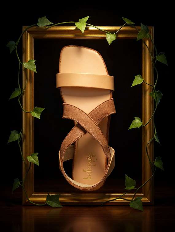 women solid ankle strap flat sandal