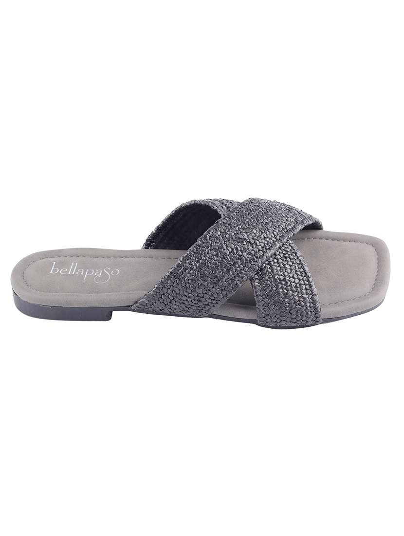 women textured slip on flat sandal - 22458025 -  Standard Image - 2