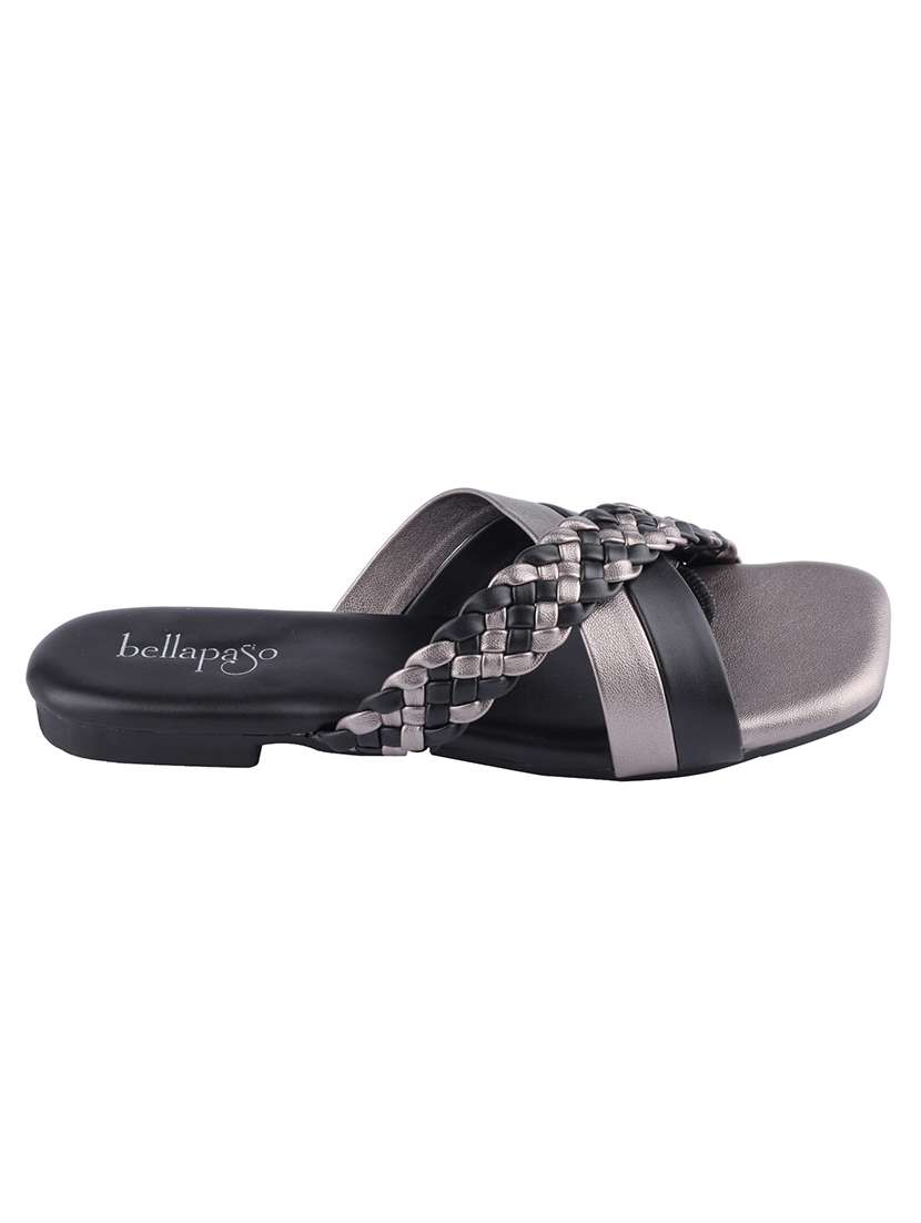Women Textured Slip On Flat Sandal - 22458029 -  Standard Image - 2