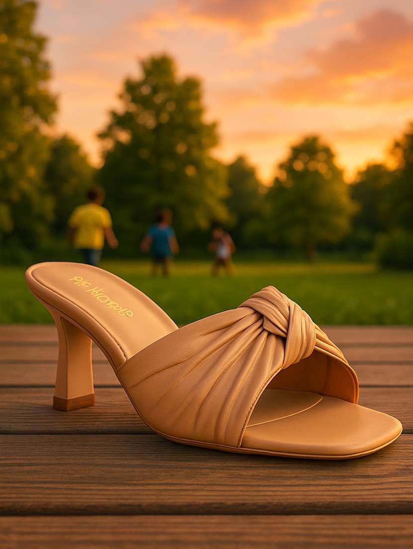 women solid slip on sandal