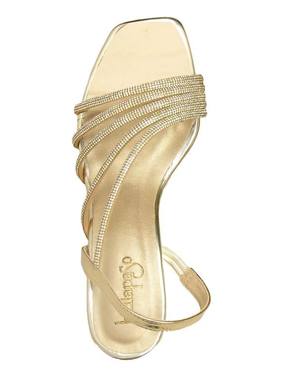 gold synthetic back strap sandals - 22458061 -  Standard Image - 2