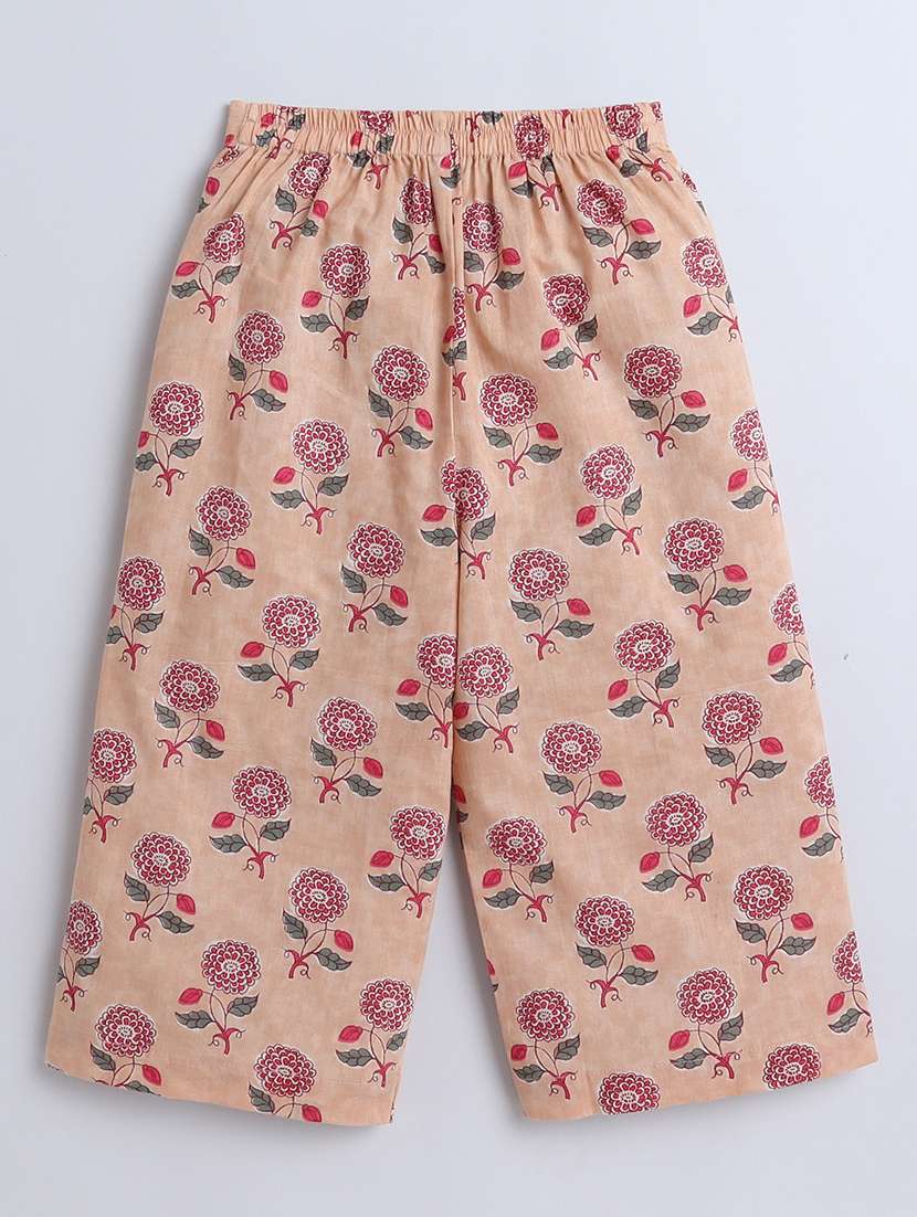 girls floral peach cotton top & palazzo set co-ord set - 22458105 -  Standard Image - 2