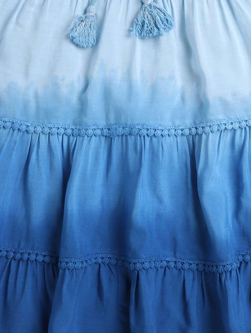 girl blue rayon tiered dress dress - 22458149 -  Standard Image - 2