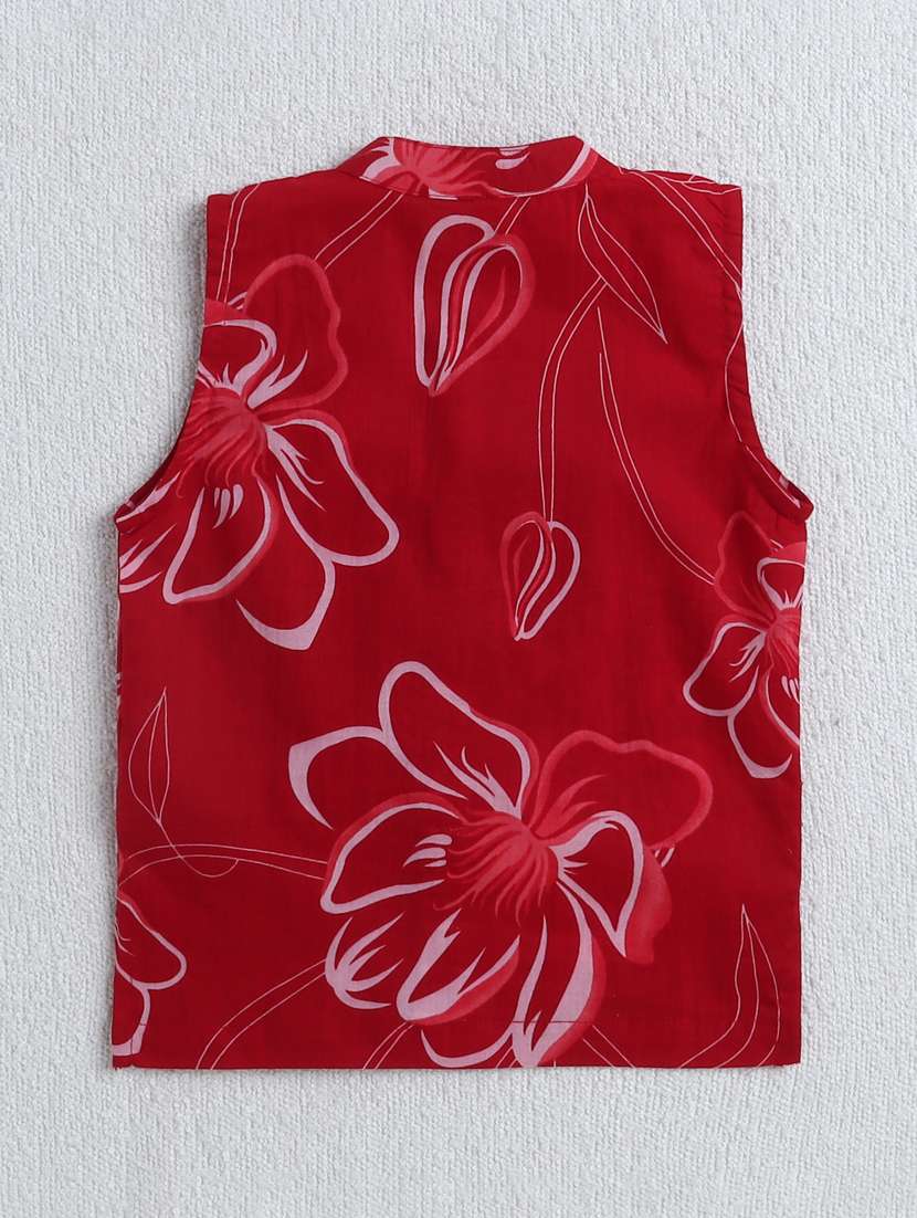 kids red cotton kurta sets kurtas & kurta set - 22458277 -  Standard Image - 2