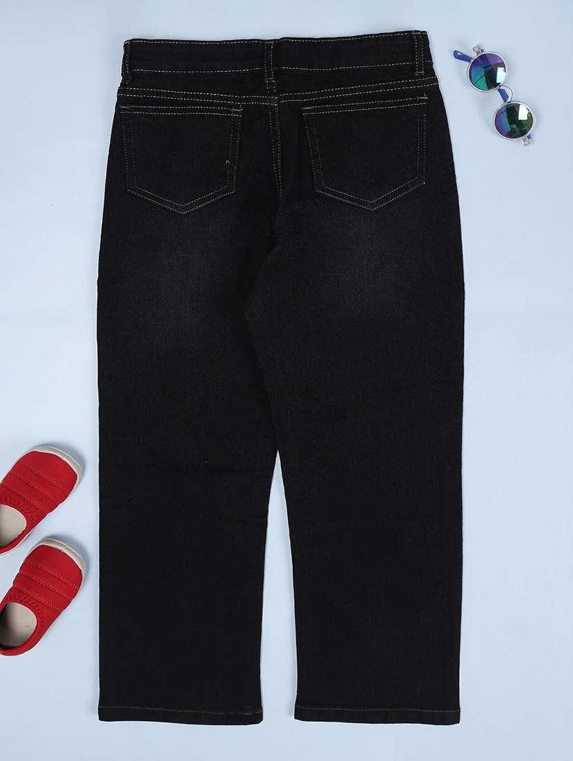 Girls Solid Mid Rise Straight Jeans - 22458341 -  Standard Image - 2