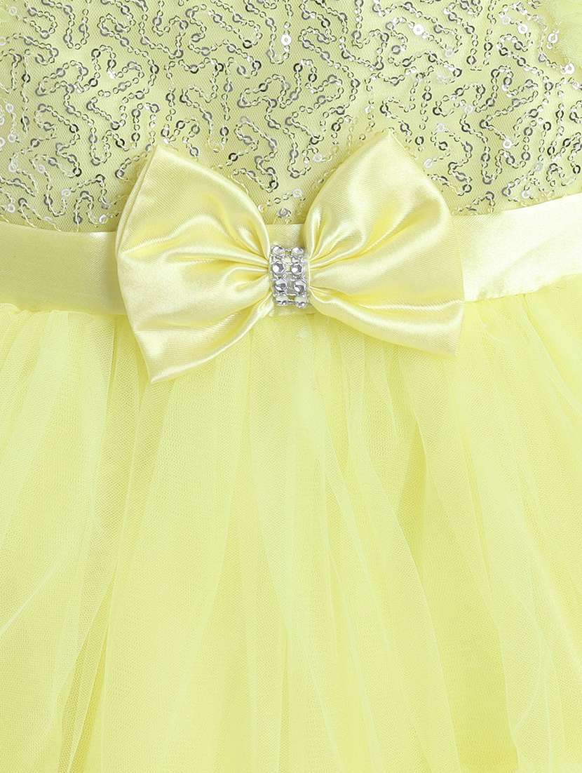 girls solid yellow polyester kurta frock - 22458665 -  Standard Image - 2