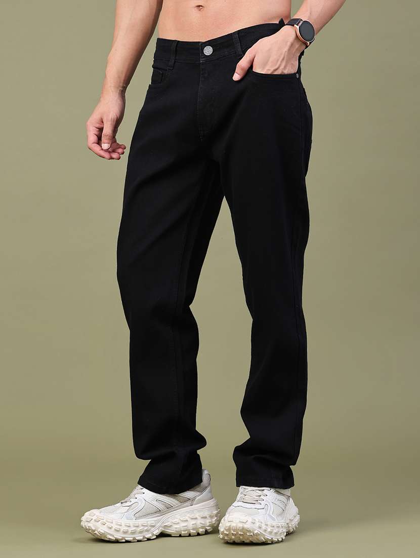 men plain mid rise full length straight jeans - 22458814 -  Standard Image - 2