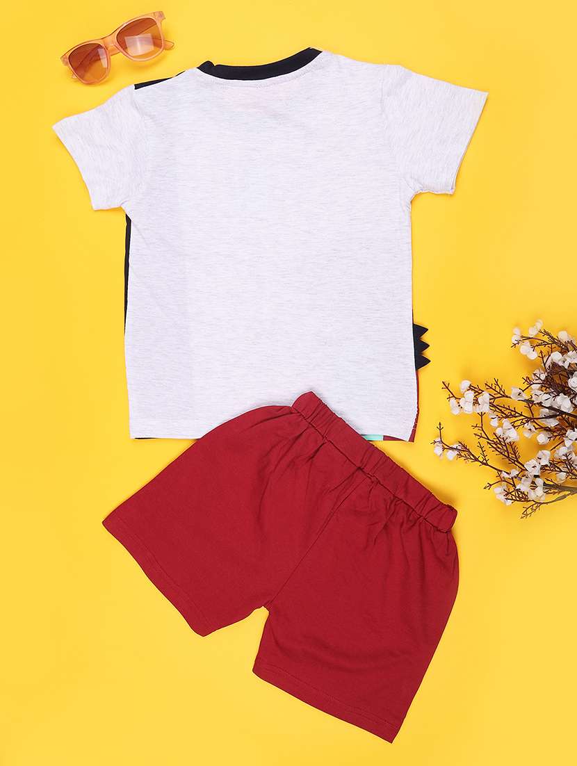 boys printed round neck t-shirt and shorts set - 22458945 -  Standard Image - 2