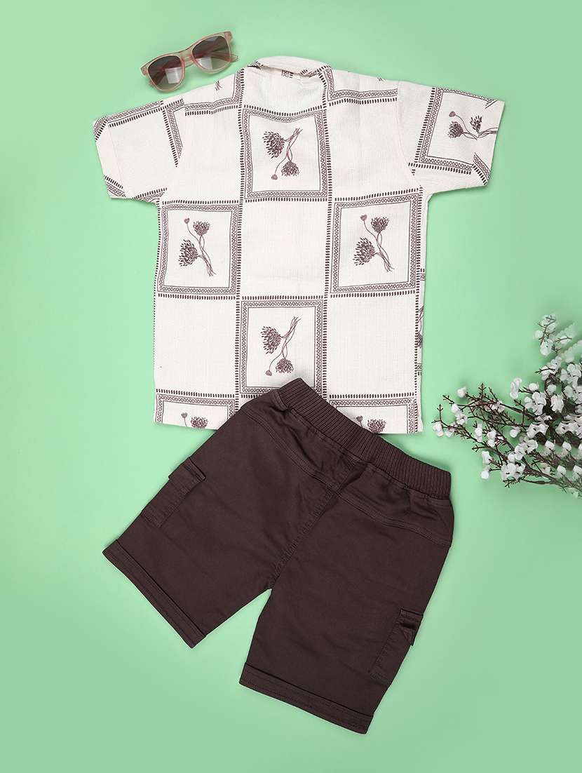 boys printed short sleeves shirt and shorts set - 22459131 -  Standard Image - 2