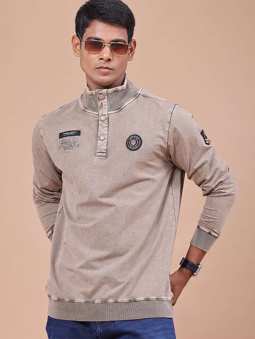 men solid long sleeves regular fit t-shirt