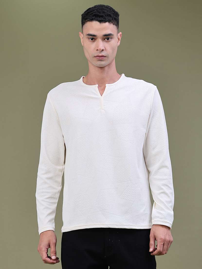 Men Textured Long Sleeve Regular Fit T-shirt - 22459376 -  Standard Image - 2