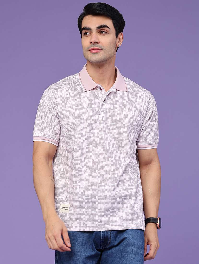 Men Printed Short Sleeve Regular Fit Polo T-shirt - 22459678 -  Standard Image - 2