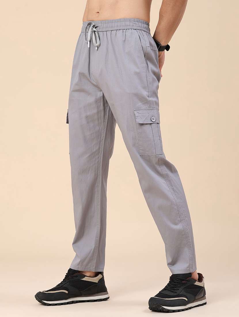 men solid mid rise regular fit cargo  - 22459764 -  Standard Image - 2