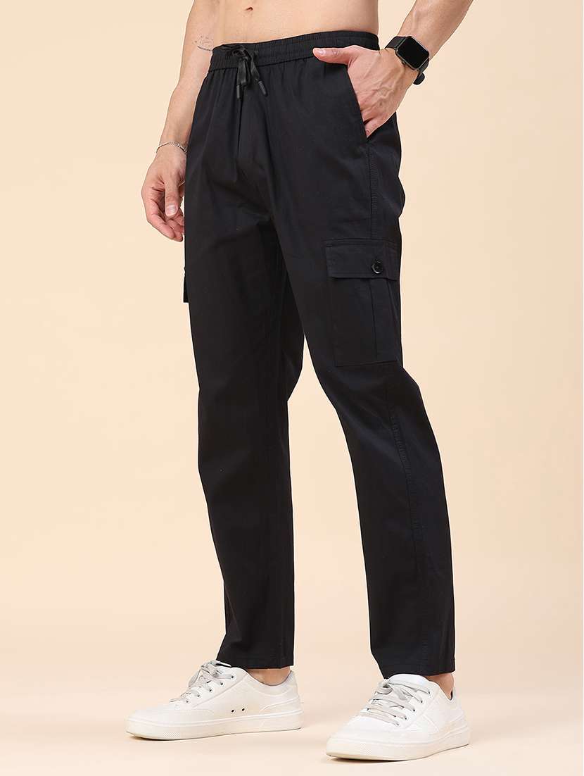 men solid mid rise regular fit cargo  - 22459768 -  Standard Image - 2