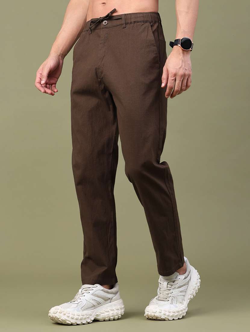 men textured mid rise flat front trouser - 22459842 -  Standard Image - 2