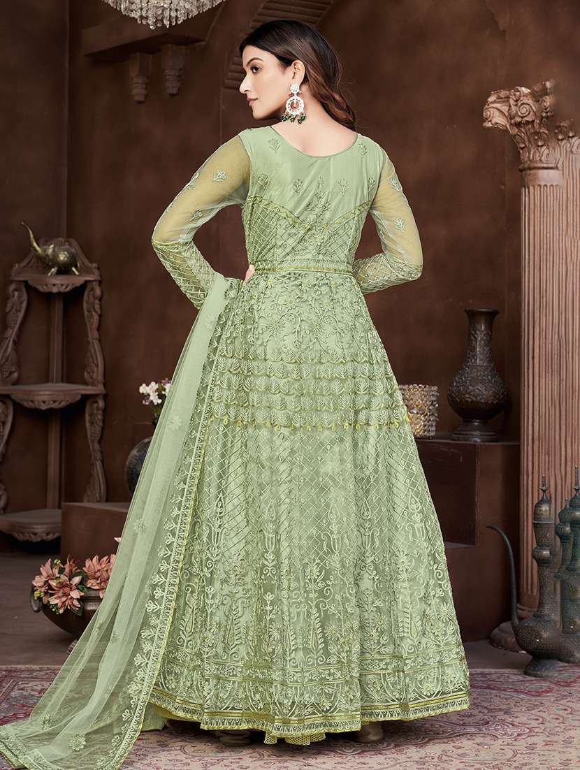 women solid with work semi stitched suit set - 22459934 -  Standard Image - 2
