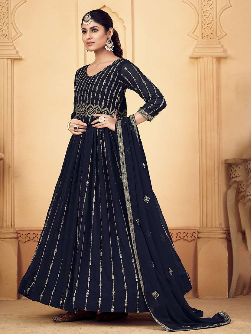 women solid with work semi stitched suit set - 22459936 -  Standard Image - 2