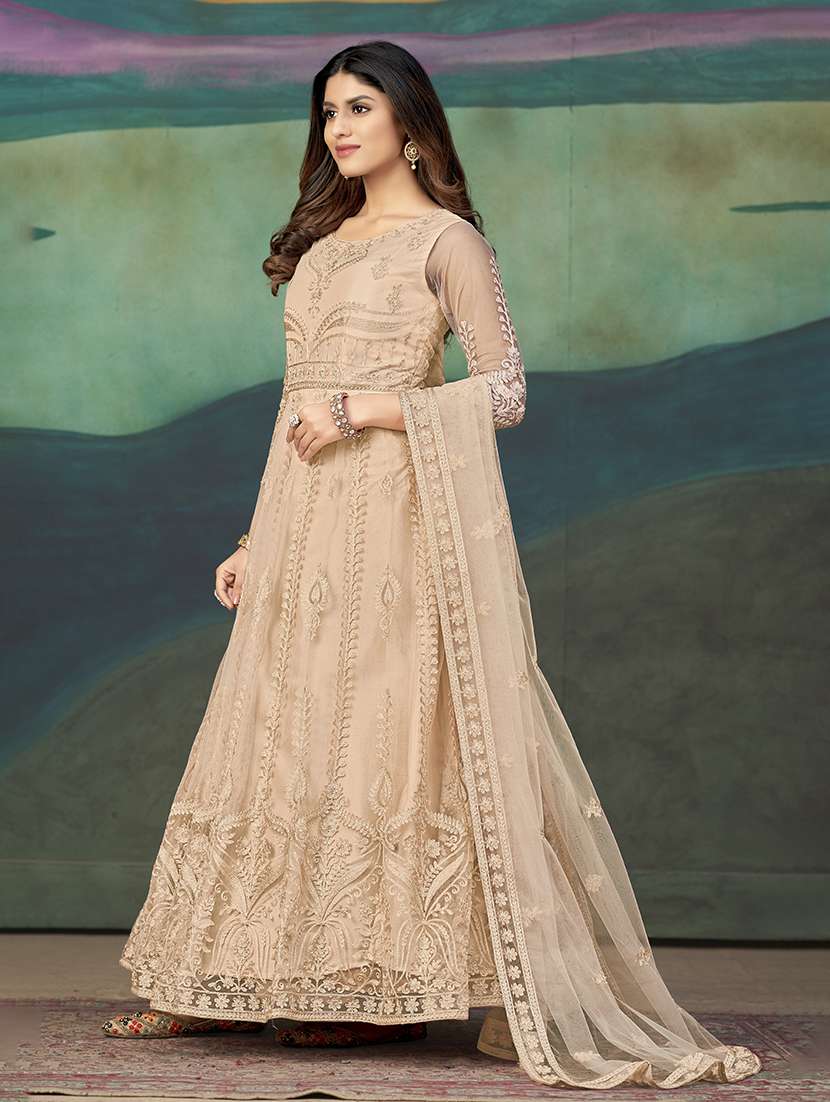 women solid with work semi stitched suit set - 22459940 -  Standard Image - 2