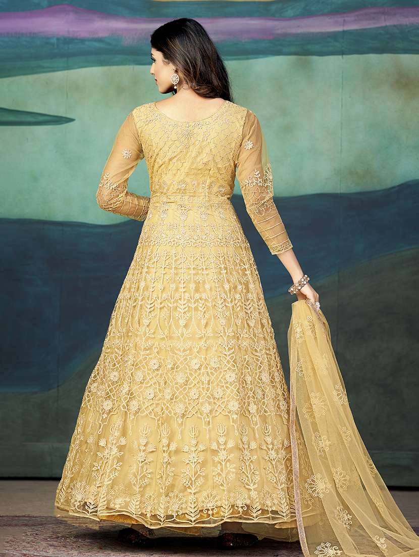Women Solid With Work Semi Stitched Suit Set - 22459942 -  Standard Image - 2