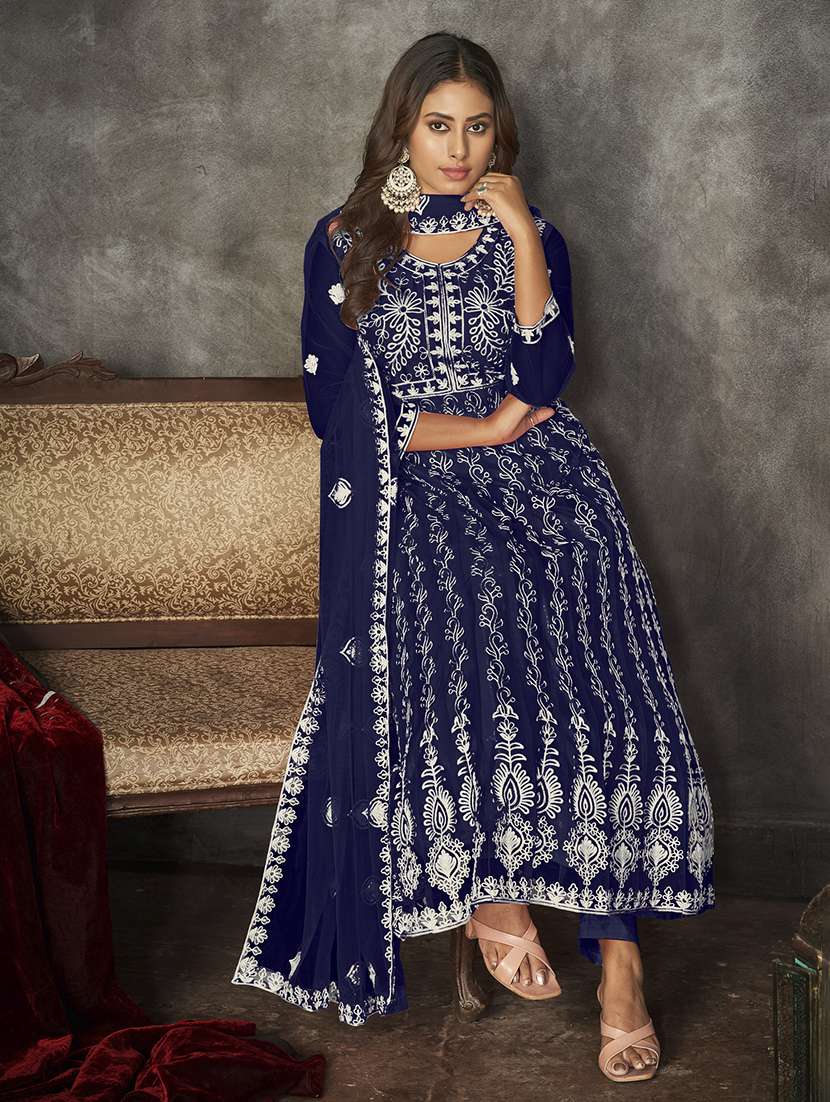 women solid with work semi stitched suit set - 22459955 -  Standard Image - 2