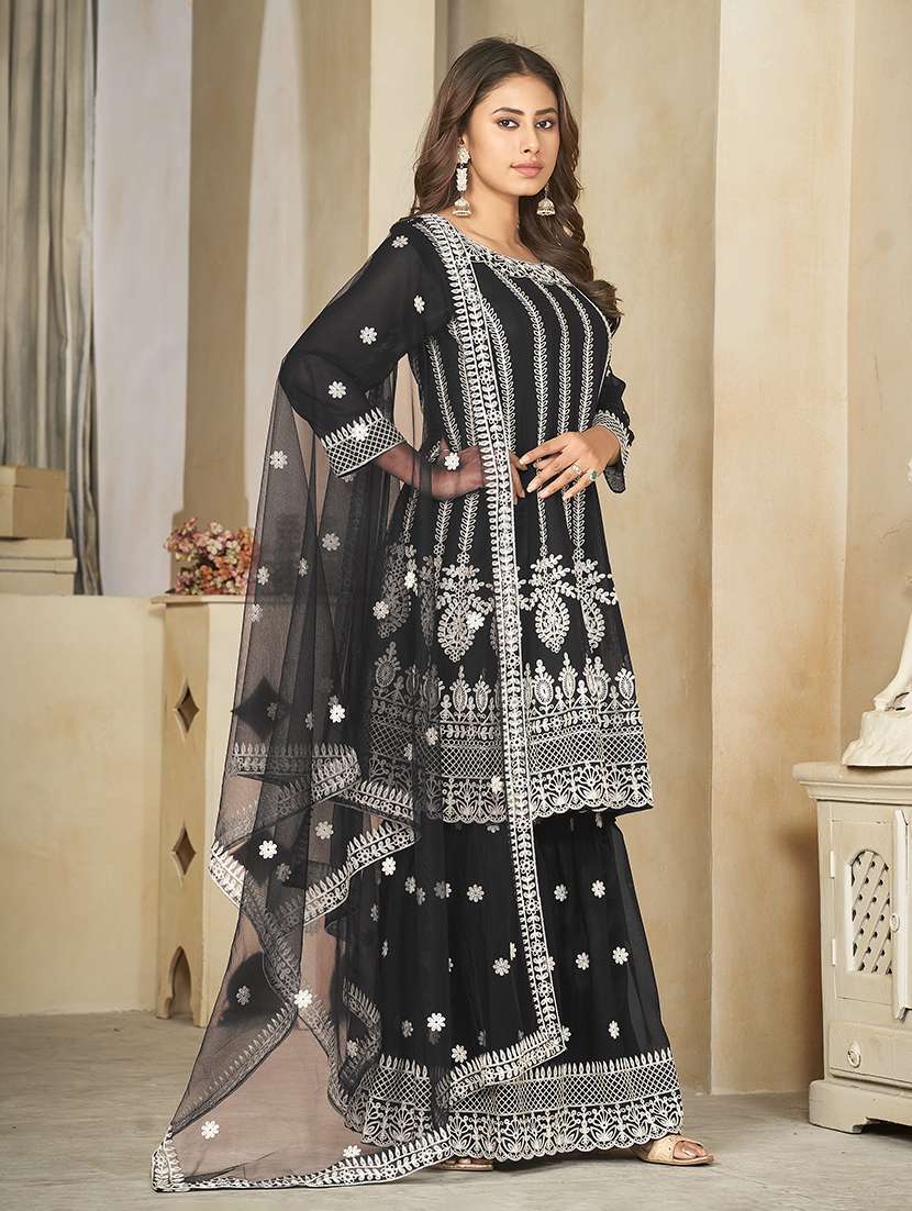 women solid with work semi stitched suit set - 22459969 -  Standard Image - 2