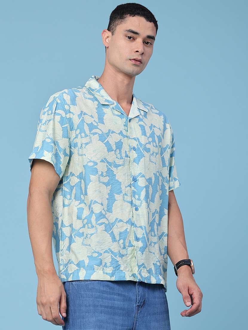 men printed short sleeve loose fit casual shirt - 22460172 -  Standard Image - 2