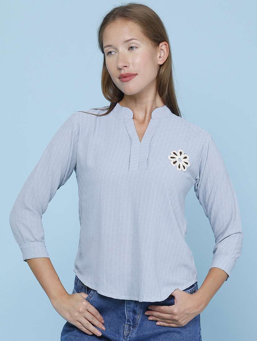 Women Printed Three Quarter Sleeves Regular Top - 22460262 -  Standard Image - 2