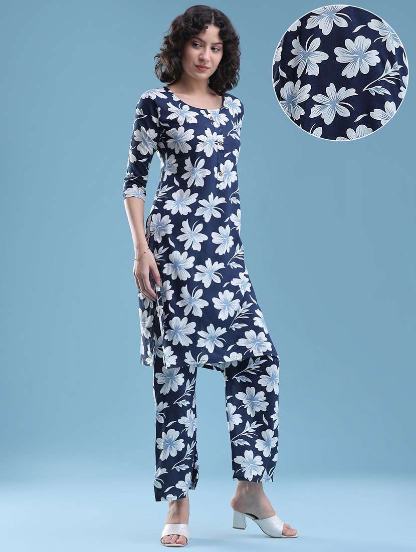 women floral three quarter sleeve ethnic co-ord set - 22460336 -  Standard Image - 2