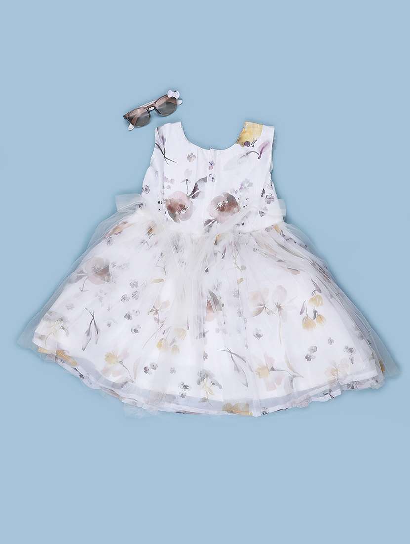 Girls Printed Sleeveless Fit And Flare Frock - 22460447 -  Standard Image - 2