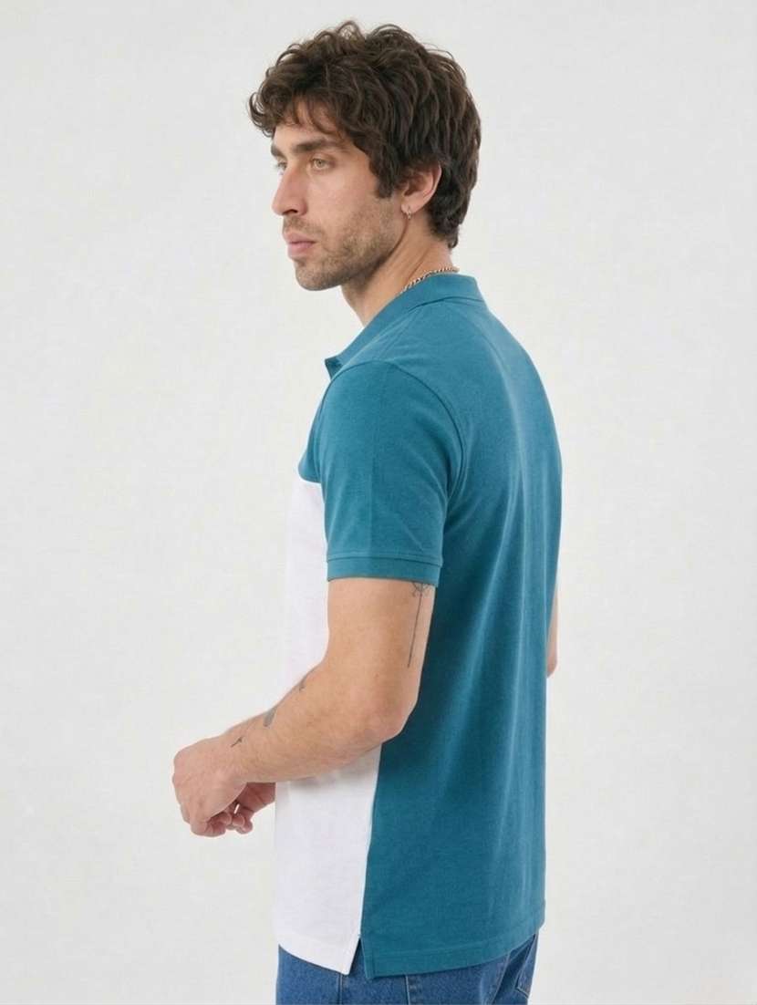 men color block short sleeve regular fit polo t-shirt - 22460574 -  Standard Image - 2