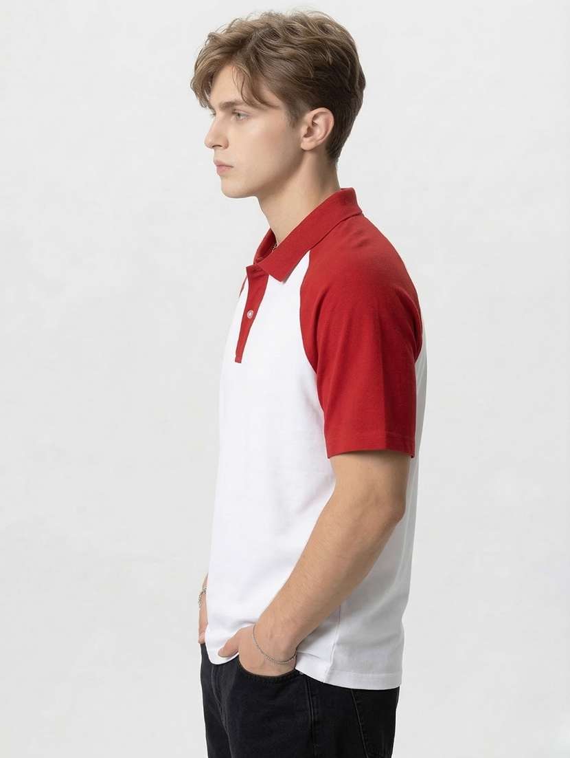 men color block short sleeve regular fit polo t-shirt - 22460582 -  Standard Image - 2