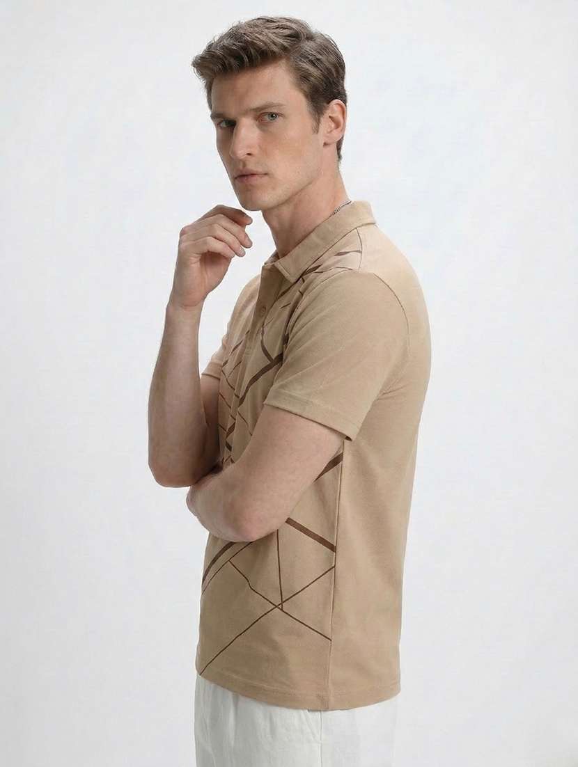 men printed short sleeve regular fit polo t-shirt - 22460607 -  Standard Image - 2