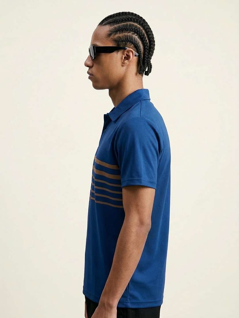 men striped short sleeve regular fit polo t-shirt - 22460612 -  Standard Image - 2