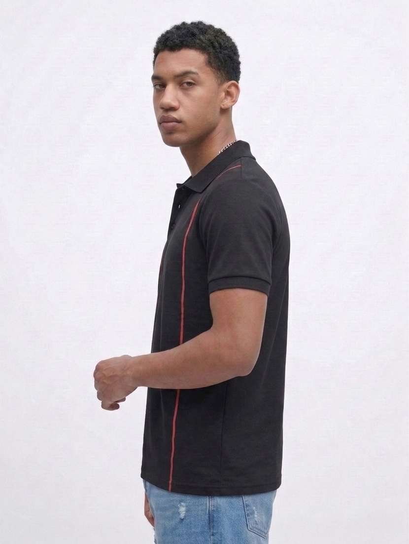 men striped short sleeve regular fit polo t-shirt - 22460614 -  Standard Image - 2