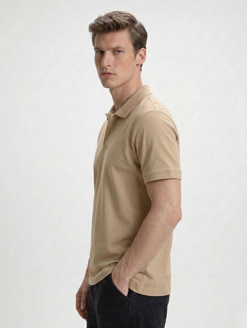men solid short sleeve regular fit polo t-shirt - 22460625 -  Standard Image - 2