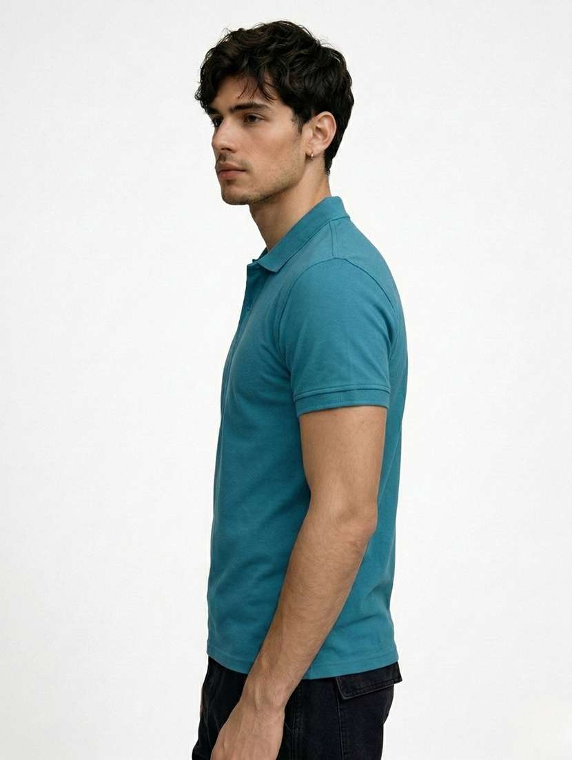 men solid short sleeve regular fit polo t-shirt - 22460633 -  Standard Image - 2