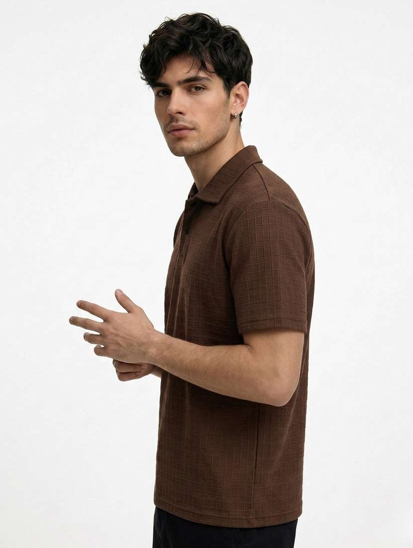 men self design short sleeve regular fit polo t-shirt - 22460649 -  Standard Image - 2