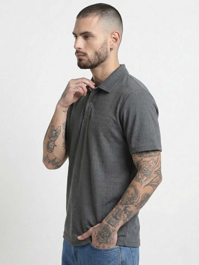 men self design short sleeve regular fit polo t-shirt - 22460650 -  Standard Image - 2