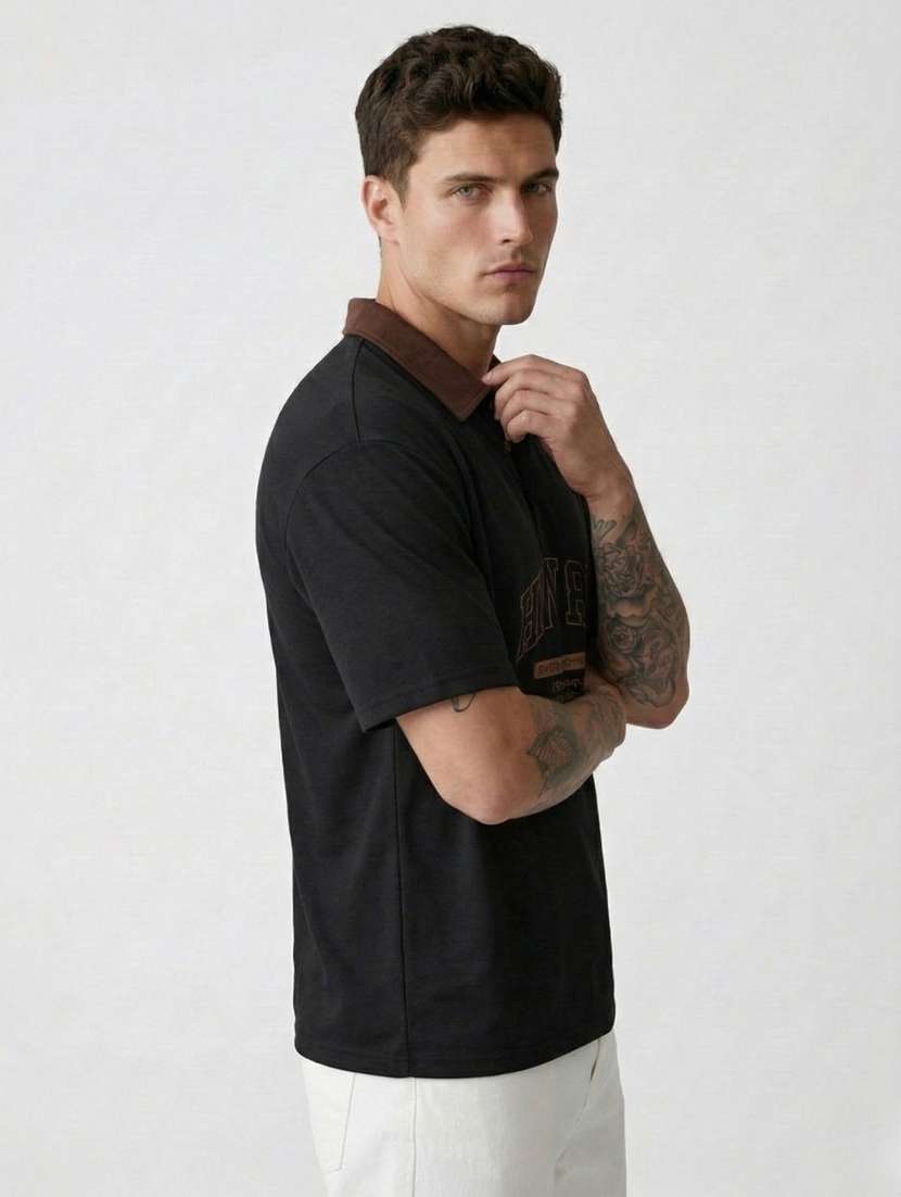 men typographic short sleeve regular fit polo t-shirt - 22460655 -  Standard Image - 2